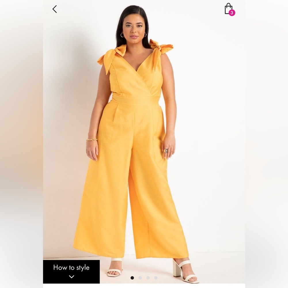 NWT Eloquii tie strap wide leg jumpsuit size 22